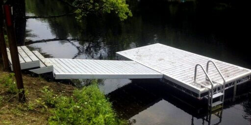 Marine-grade aluminum dock construction on Gulf Coast waterfront property in Pensacola Florida